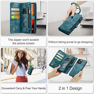 Solidenz Urban Wallet iPhone 16 Pro hoesje – Blauw - 12