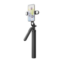 WiWu Tripod en Selfiestick – Met Statief – Met Verlichting – Met Bluetooth – Zwart - 2
