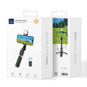 WiWu Mini Selfie stick – Met Bluetooth – Zwart - 7