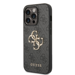 Guess Metal Logo iPhone 15 Pro hoesje – Grijs - 1