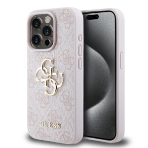 Guess Metal Logo iPhone 15 Pro Max hoesje - Roze Main Image