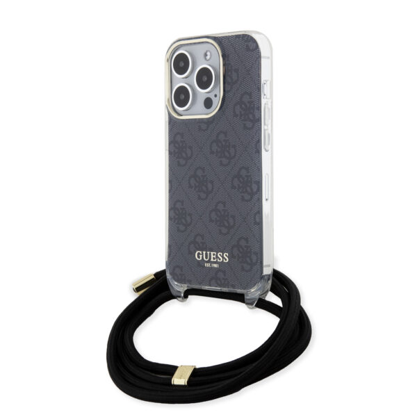 Guess IML Crossbody Strap iPhone 15 Pro Max hoesje - Grijs