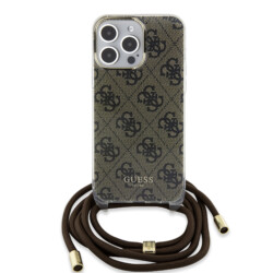 Guess IML Crossbody Strap iPhone 15 Pro hoesje – Bruin - 1