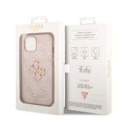 Guess Metal Logo iPhone 15 hoesje – Roze - 7