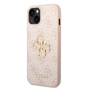 Guess Metal Logo iPhone 15 hoesje – Roze - 1