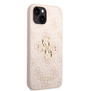 Guess Metal Logo iPhone 15 hoesje – Roze - 3