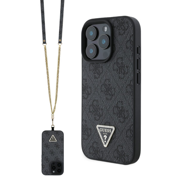 Guess Crossbody Strap iPhone 16 Pro hoesje - Grijs