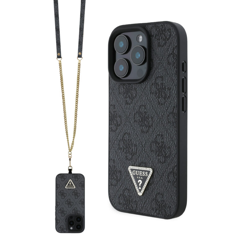 Guess Crossbody Strap iPhone 16 Pro hoesje - Grijs