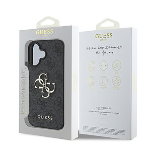 Guess Metal Logo iPhone 16 Plus hoesje - Grijs - 7