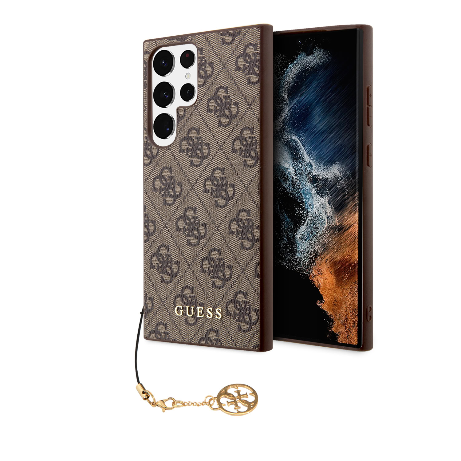 Guess Charm Samsung Galaxy S24 Ultra hoesje - Bruin