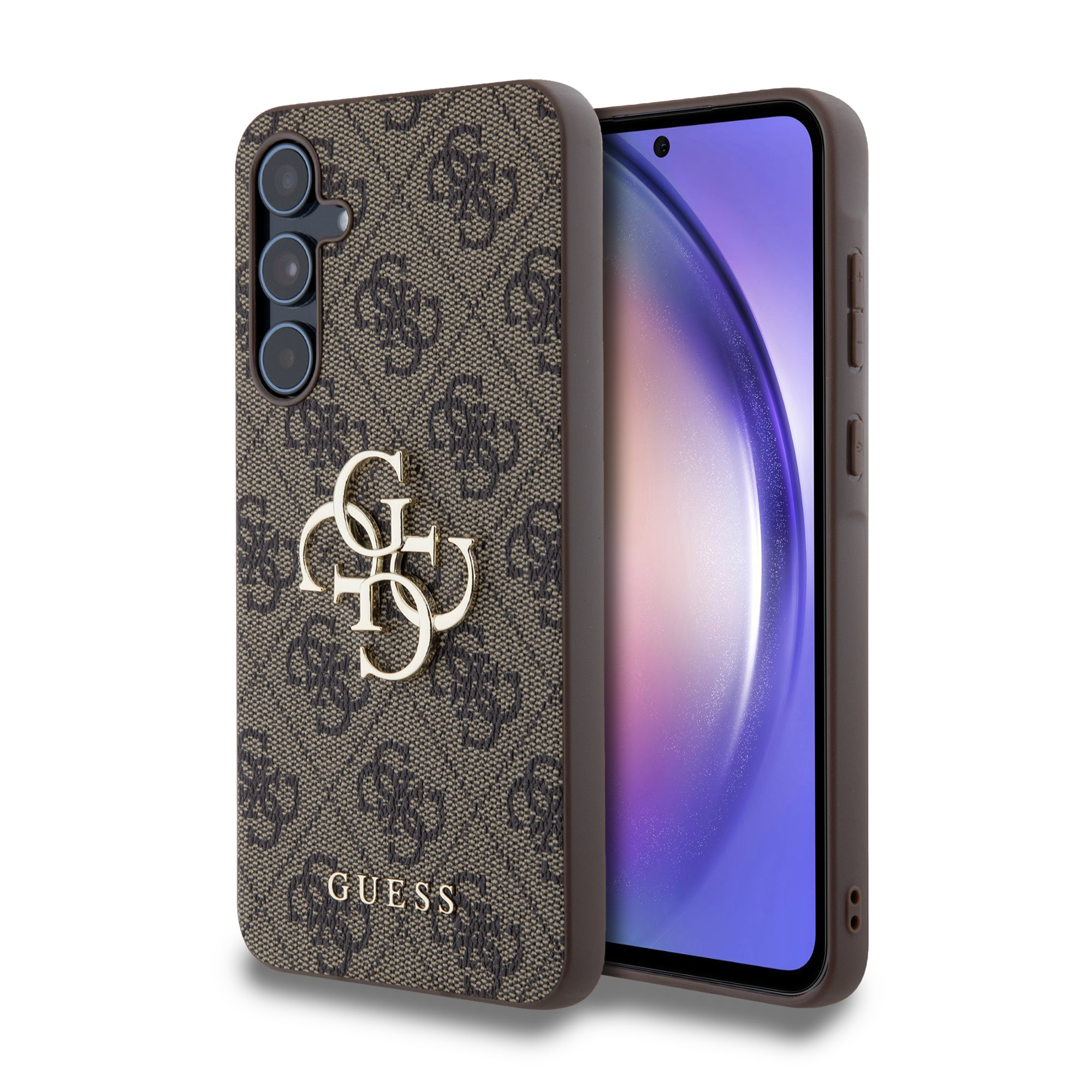 Guess Metal Logo Samsung Galaxy A55 hoesje - Bruin