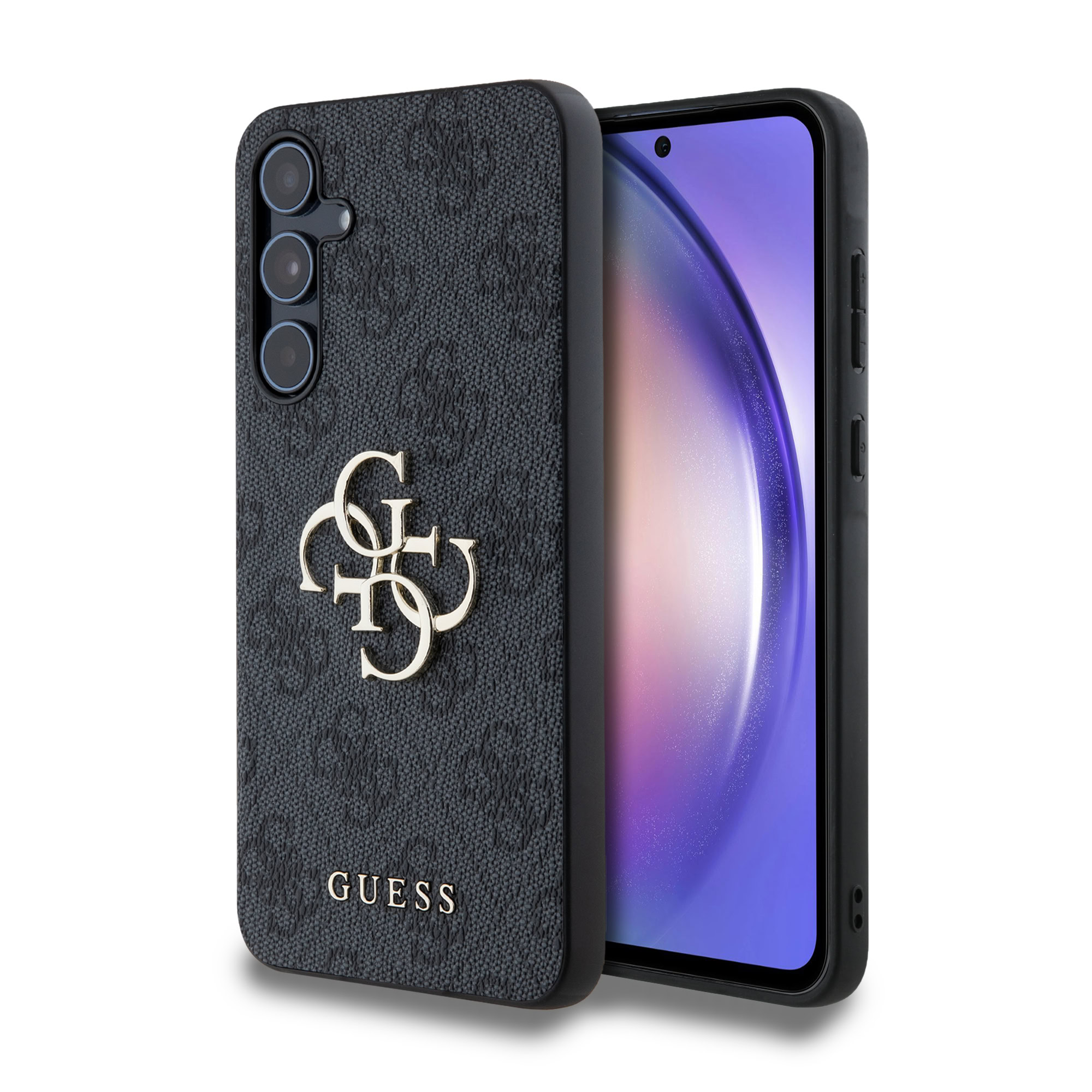Guess Metal Logo Samsung Galaxy A55 hoesje - Grijs