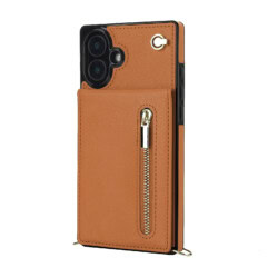 Solidenz Fashion Portemonnee hoesje met koord iPhone 16 – Bruin - 3