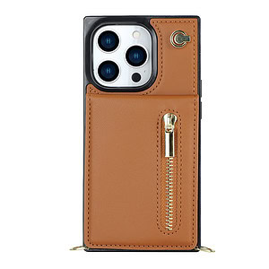 Solidenz Fashion Portemonnee hoesje met koord iPhone 16 Pro Max – Bruin - 1