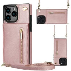 Solidenz Fashion Portemonnee hoesje met koord iPhone 16 Pro Max - Roségoud