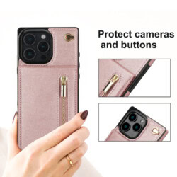 Solidenz Fashion Portemonnee hoesje met koord iPhone 16 Pro – Roségoud - 11