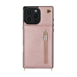Solidenz Fashion Portemonnee hoesje met koord iPhone 16 Pro – Roségoud - 1