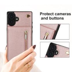 Solidenz Fashion Portemonnee hoesje met koord iPhone 16 Plus – Roségoud - 10