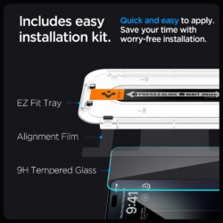 Spigen EZ Fit Screen protector iPhone 15 Pro Max met installatie tools – 2 Stuks - 9