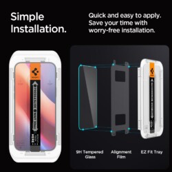 Spigen EZ Fit Screen protector iPhone 16 Pro met installatie tools – 2 Stuks - 12