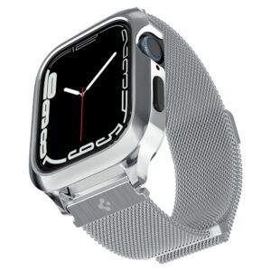 Spigen Metal Fit Apple Watch 4 / 5 / 6 / 7 / 8 / 9 / SE – 44 & 45 MM – Zilver Main Image