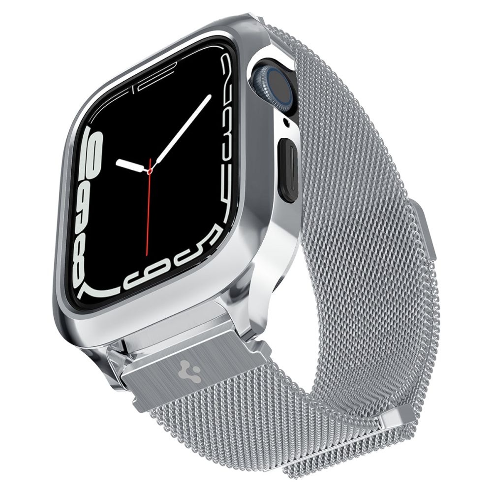Spigen Metal Fit Apple Watch 4 5 6 7 8 9 SE – 44 & 45 MM – Zilver 1