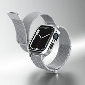 Spigen Metal Fit Apple Watch 4 / 5 / 6 / 7 / 8 / 9 / SE – 44 & 45 MM – Zilver - 9