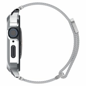 Spigen Metal Fit Apple Watch 4 / 5 / 6 / 7 / 8 / 9 / SE – 44 & 45 MM – Zilver - 3