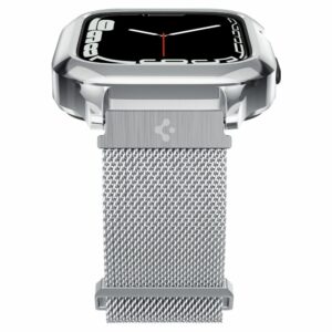 Spigen Metal Fit Apple Watch 4 / 5 / 6 / 7 / 8 / 9 / SE – 44 & 45 MM – Zilver - 4