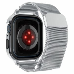 Spigen Metal Fit Apple Watch 4 / 5 / 6 / 7 / 8 / 9 / SE – 44 & 45 MM – Zilver - 5