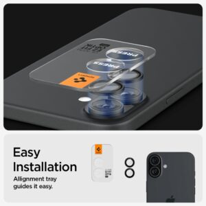 Spigen Optik Pro EZ Fit Camera protector iPhone 16 / 16 Plus – 2 Stuks – Zwart - 6