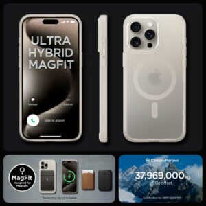 Spigen Ultra Hybrid MagSafe iPhone 15 Pro hoesje – Frost Natural Titanium - 12