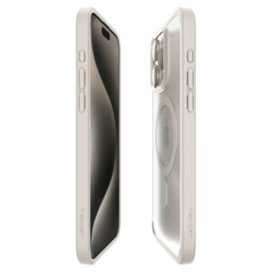 Spigen Ultra Hybrid MagSafe iPhone 15 Pro hoesje – Frost Natural Titanium - 7