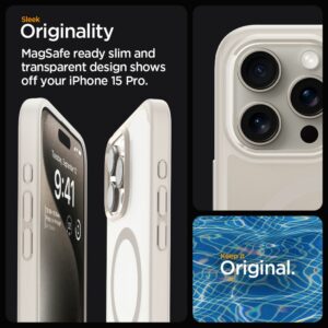 Spigen Ultra Hybrid MagSafe iPhone 15 Pro hoesje – Frost Natural Titanium - 8