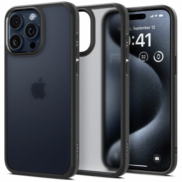 Spigen Ultra Hybrid iPhone 15 Pro hoesje - Frost Black