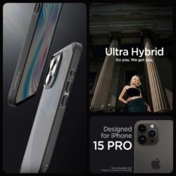Spigen Ultra Hybrid iPhone 15 Pro hoesje – Frost Black - 8