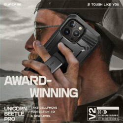 Supcase 360 Backcase hoesje met screenprotector iPhone 16 Pro Max – Zwart - 7