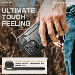 Supcase 360 Backcase hoesje met screenprotector iPhone 16 Pro Max – Zwart - 8