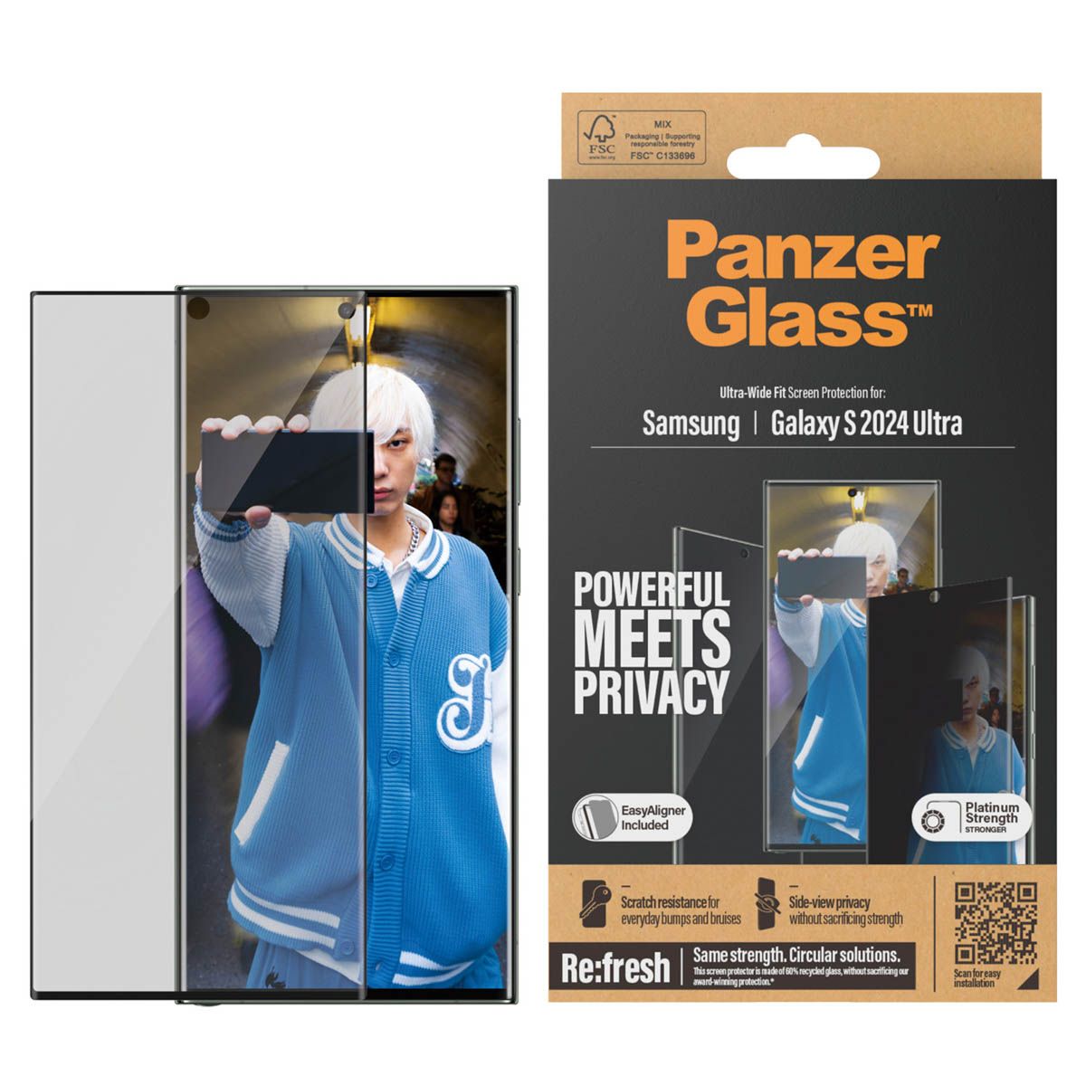 PanzerGlass Privacy Screen Protector Ultra-Wide Fit Samsung Galaxy S24 Ultra