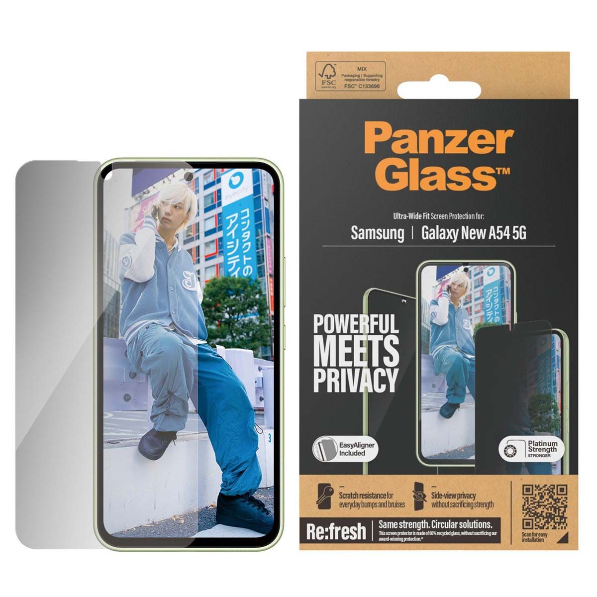 PanzerGlass Privacy Ultra-Wide Fit Screen Protector Samsung Galaxy A55