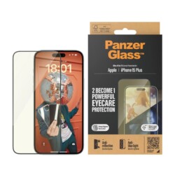 PanzerGlass Ultra-Wide Fit iPhone 15 Plus - 2in1 Screen Protection Anti-reflective en Anti-Blue Light