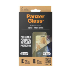 PanzerGlass Ultra-Wide Fit iPhone 15 Plus – 2in1 Screen Protection Anti-reflective en Anti-Blue Light - 3