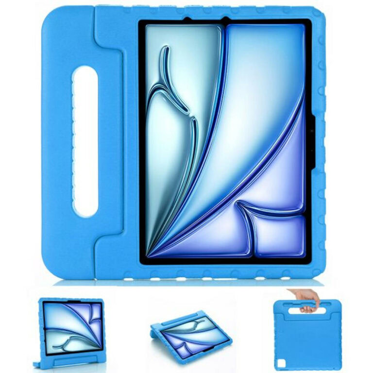 Solidenz EVA iPad Hoes voor kids - iPad Air 11 inch (M4 / M3 / M2) en iPad Pro 11 inch (M5 2025 / M4 2024) - Blauw