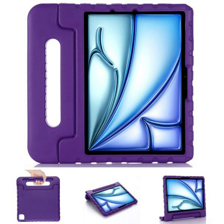 Solidenz EVA iPad Hoes voor kids - iPad Air 11 inch (M4 / M3 / M2) en iPad Pro 11 inch (M5 2025 / M4 2024) - Paars