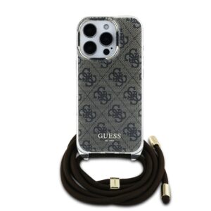 Guess IML 4G Crossbody iPhone 16 Pro Max hoesje met koord – Bruin - 1