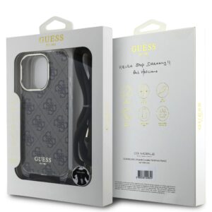 Guess IML 4G Crossbody iPhone 16 Pro Max hoesje met koord – Bruin - 5