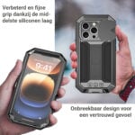 Stofdicht metalen hoes iPhone 16 Pro Max – Zwart - 4