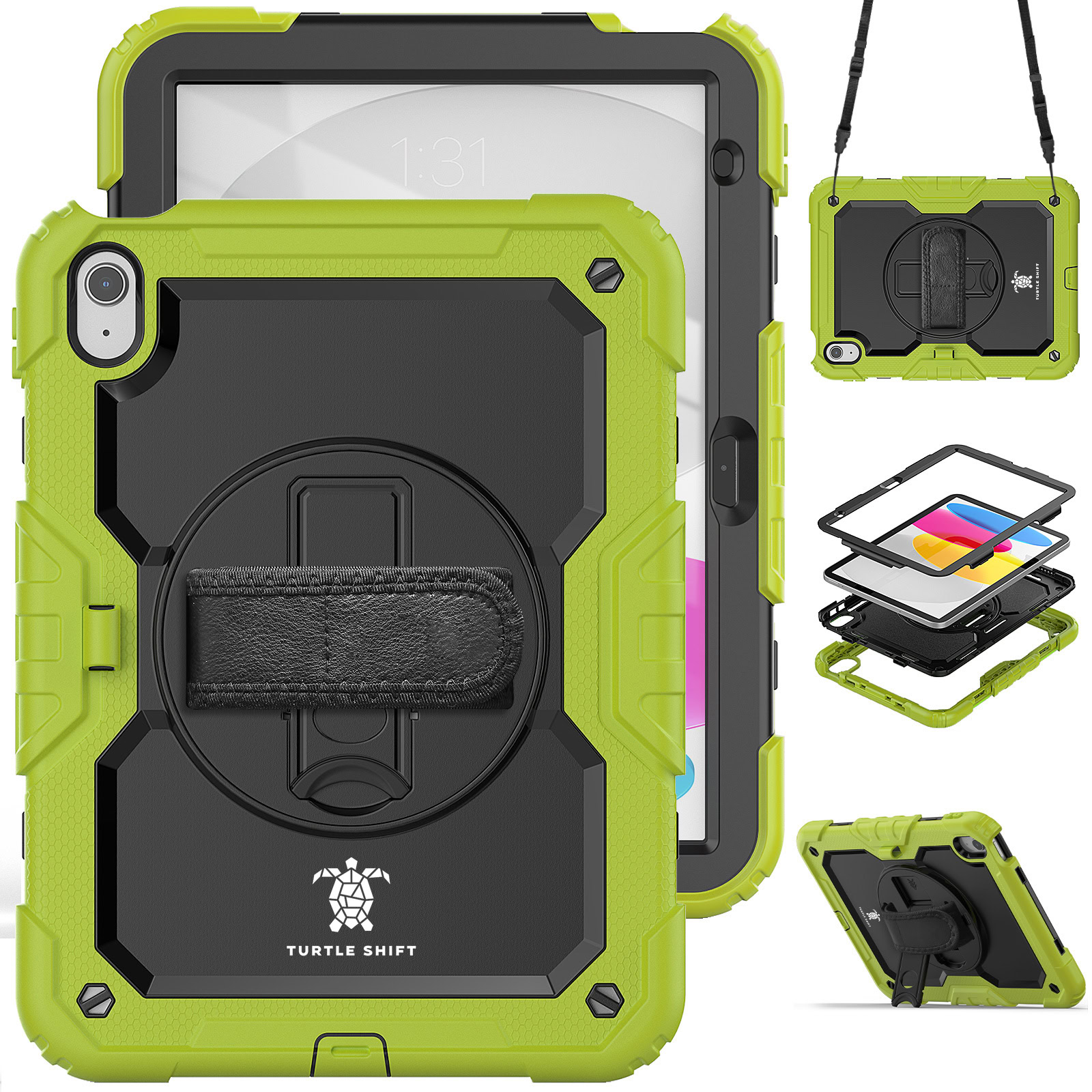 Turtle Shift Extreme Protection 360 Backcase Hoes iPad 11 en iPad 10 - 10.9 inch - Groen Main Image