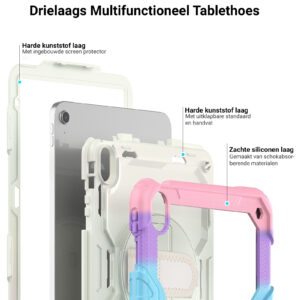 Turtle Shift Extreme Protection 360 Backcase Hoes iPad 11 en iPad 10 – 10.9 inch – Regenboog - 6
