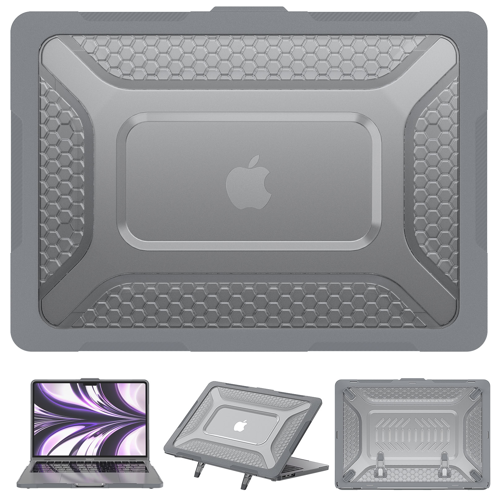 Turtle Shift Laptopcover Shield MacBook Air 13.6′ inch – 2024 2022 – A2681 A3113 – Grijs 1